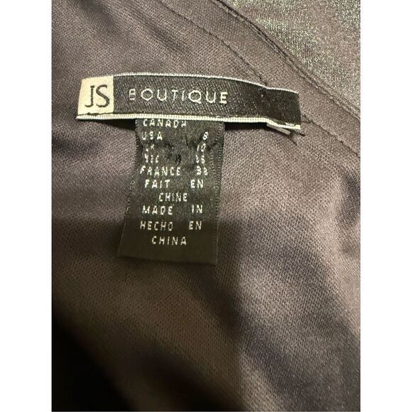 JS Boutique 8 Beaded Strap Gathered Mini Cocktail Dress Silver Metallic Sparkle - Picture 7 of 7